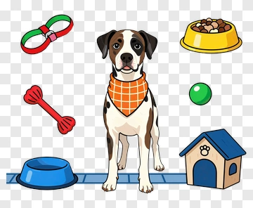 Cute Dog With Accessories PNG