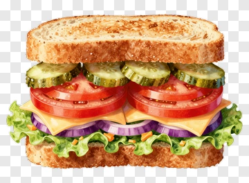 Fresh Sandwich With Veggies PNG