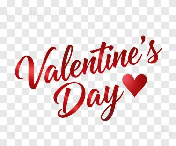 Valentine's Day Red Script PNG