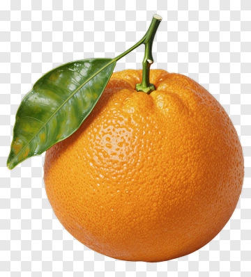 Orange With Leaf PNG