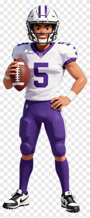 Football Player In Purple Uniform PNG