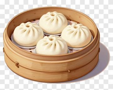 Steamed Buns In Bamboo Steamer PNG