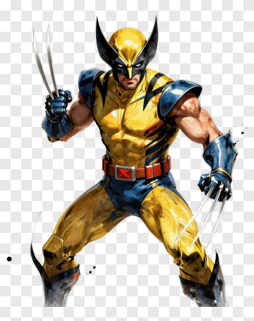 Wolverine In Yellow And Blue Suit PNG