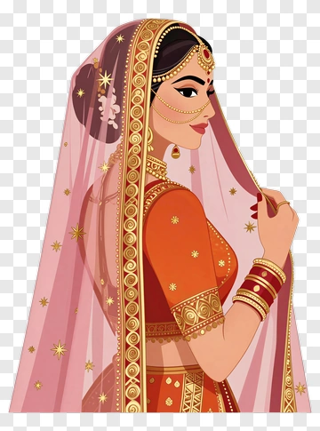 Indian Bride In Traditional Attire PNG