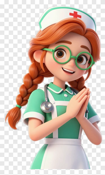 Cartoon Nurse With Stethoscope PNG