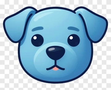 Blue Cartoon Dog Face PNG