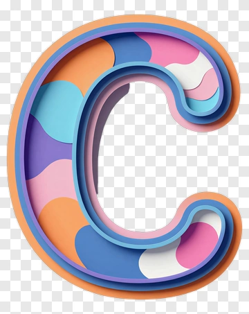 3D Letter C With Colorful Layers PNG