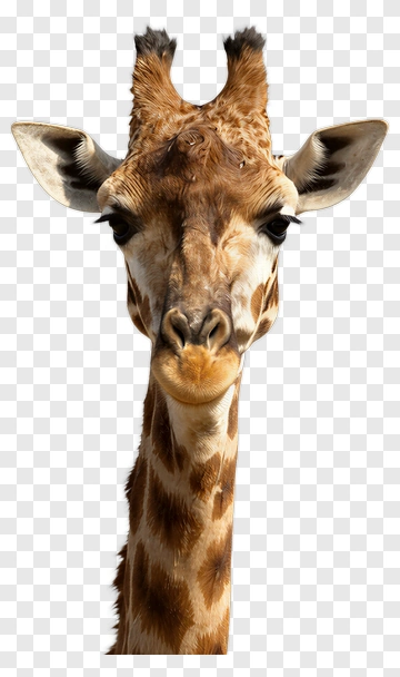 Giraffe Head Portrait PNG