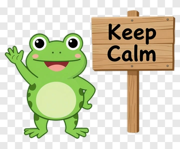 Friendly Frog With Keep Calm Sign PNG