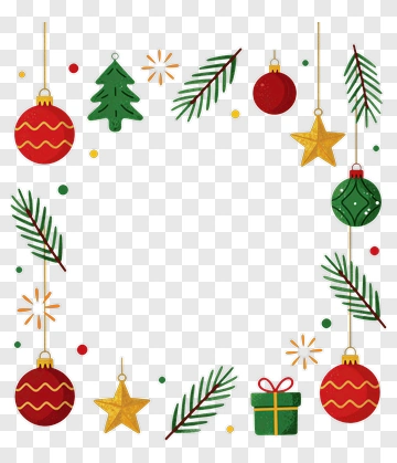 Festive Christmas Ornament Frame PNG