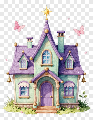 Whimsical Fairy Tale House PNG