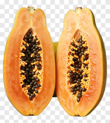 Sliced Papaya Fruit PNG