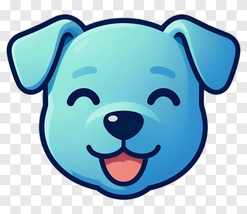 Blue Cartoon Dog Face PNG