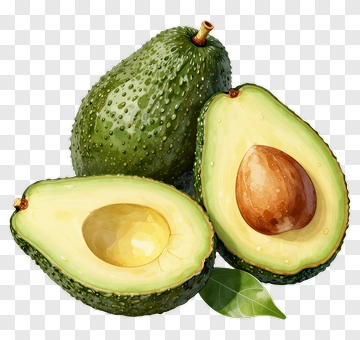 Fresh Avocado With Leaf PNG