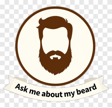 Beard Icon With Ask Me About My Beard Banner PNG