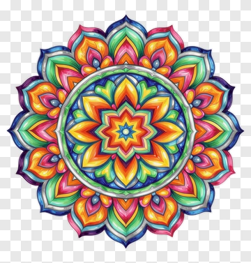 Colorful Hand-Drawn Mandala PNG