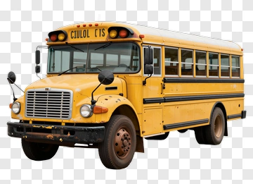 Yellow School Bus Front View PNG