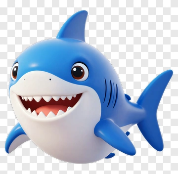 Cute Blue Shark PNG