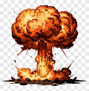 Explosion With Fire And Smoke PNG