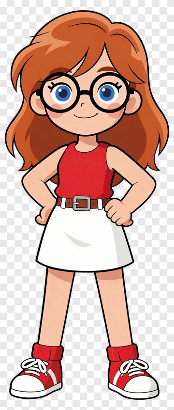 Confident Girl Character PNG