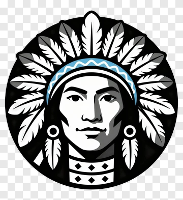Native American Chief With Feather Headdress PNG