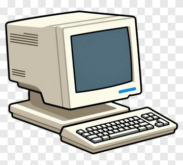 Vintage Computer Setup PNG