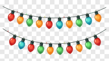 Two Strings Of Colorful Christmas Lights PNG