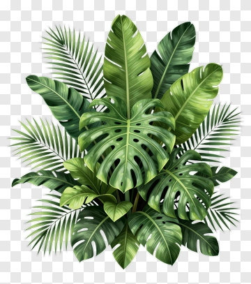 Tropical Leaves Composition PNG