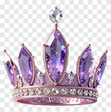 Purple Diamond Crown PNG