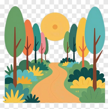 Colorful Forest Path PNG