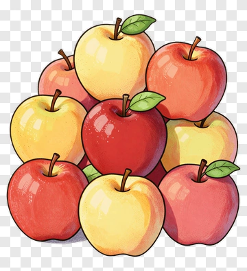 Stack Of Colorful Cartoon Apples PNG