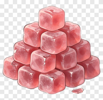 Stack Of Pink Ice Cubes PNG