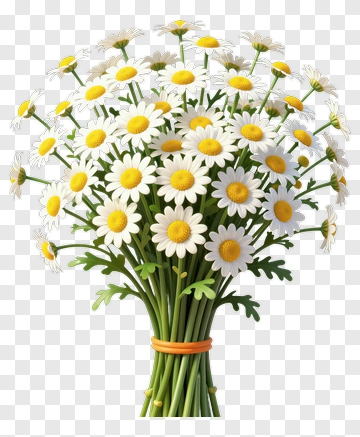 Bouquet Of White Daisy Flowers PNG