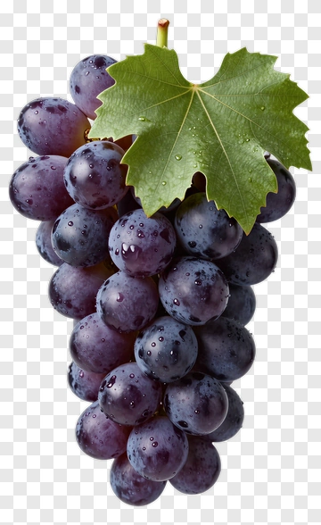 Fresh Grape Cluster With Leaf PNG