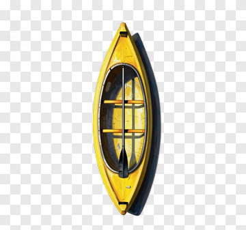Yellow Kayak With Paddle PNG