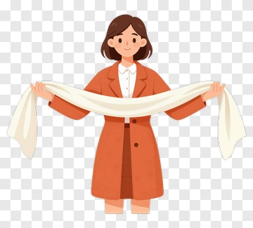 Woman Holding A Scarf PNG