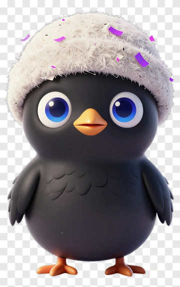 Cute Penguin In Festive Hat PNG