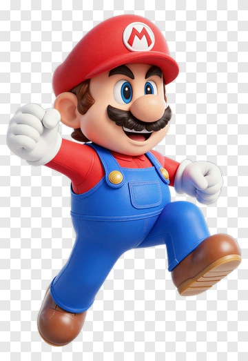 Mario Jumping In 3D Realistic Style PNG