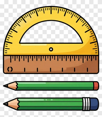 Protractor And Pencil Set PNG