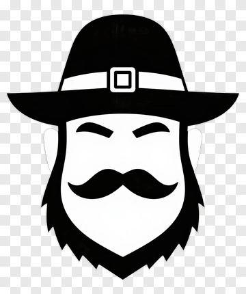 Pilgrim With Mustache And Beard PNG