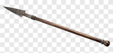 Metal Spear With Wooden Shaft PNG