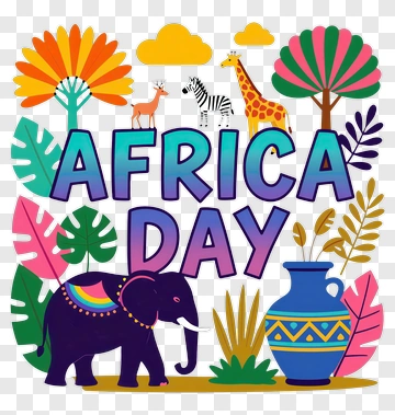 Africa Day Celebration With Animals And Decor PNG