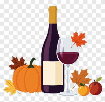 Autumn Wine And Pumpkin PNG