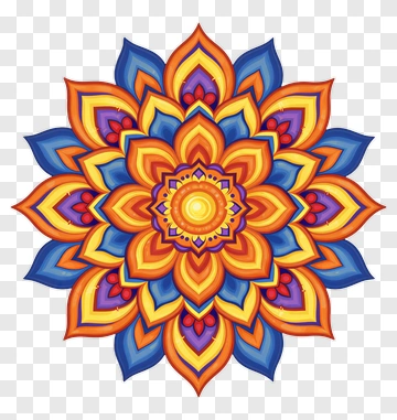 Vibrant Mandala Flower Design PNG