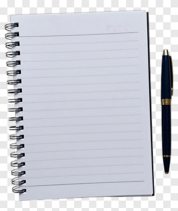 Notebook With Pen On Desk PNG