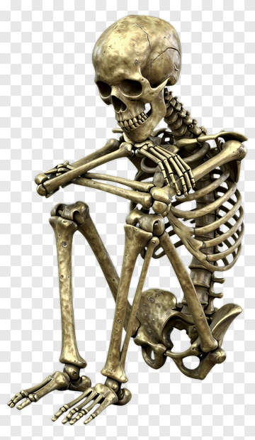 Golden Skeleton Sitting PNG