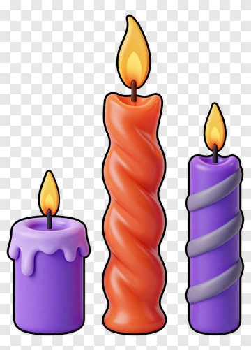 Three Lit Candles PNG