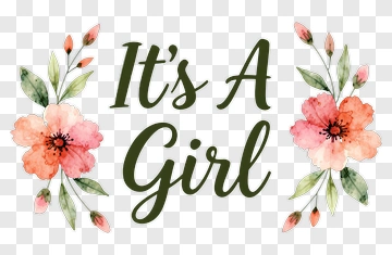 It's A Girl Announcement PNG