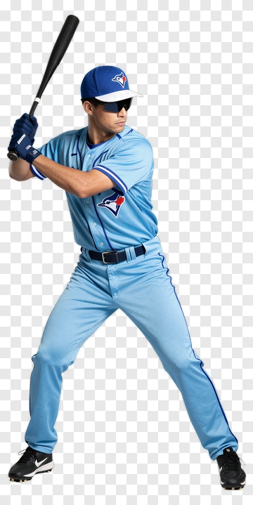 Baseball Player In Light Blue Uniform PNG