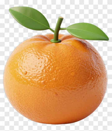 Orange With Leaves PNG